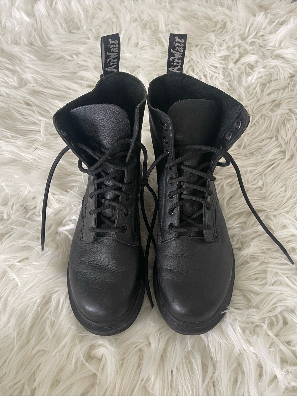 Dr. Marten Soft Black Leather Lace-Up Boots
